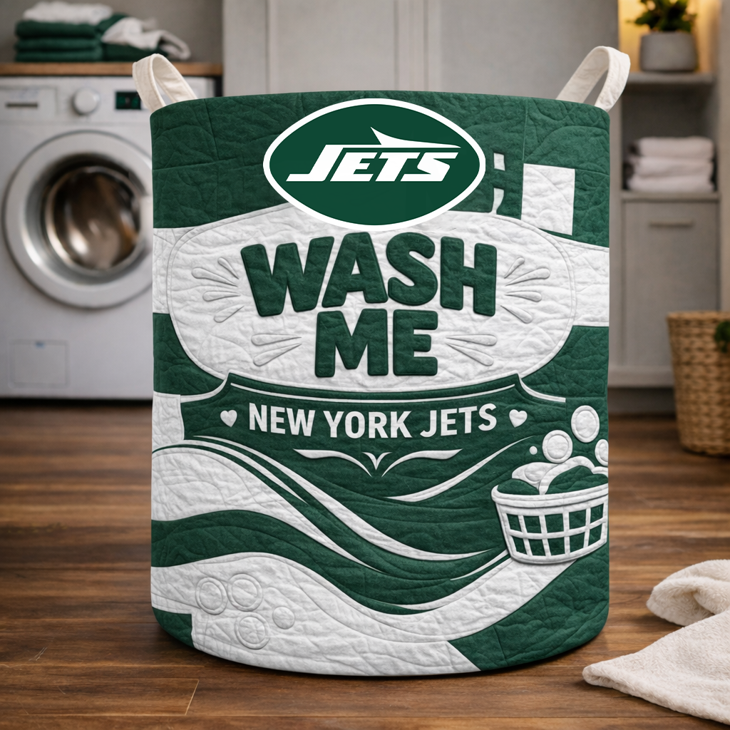 Premium NFL NYJ Quilted Laundry Basket V1 NMD CTKT