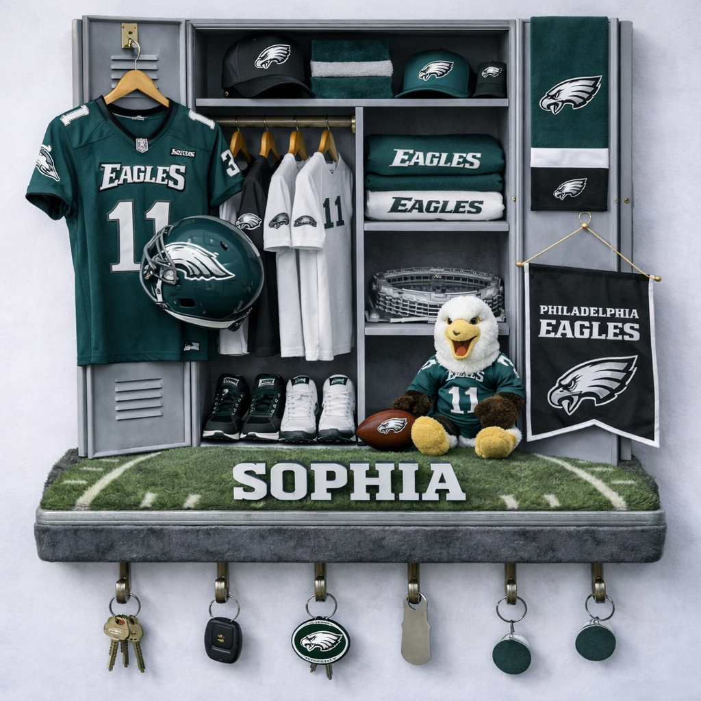 Premium NFL PHI Locker Key Holder V2 NMD TTV