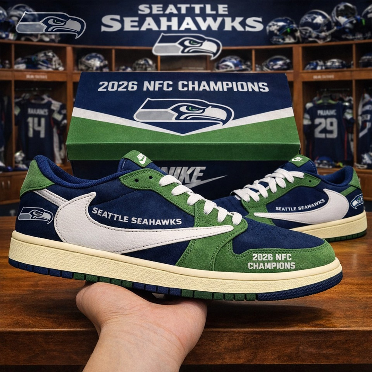 Premium NFL SEA Champions AF1 SNEAKER V3 NMD TTV