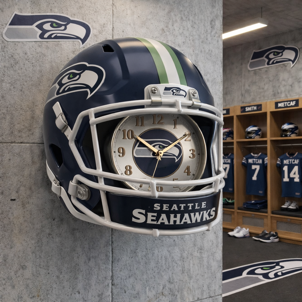 Premium NFL SEA Helmet Wall Clock V2 NMD TTV