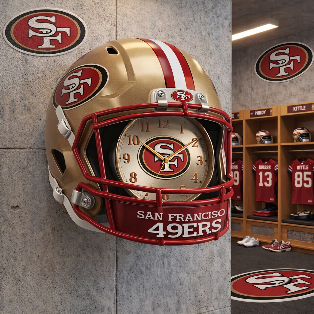 Premium NFL SF Helmet Wall Clock V2 NMD TTV