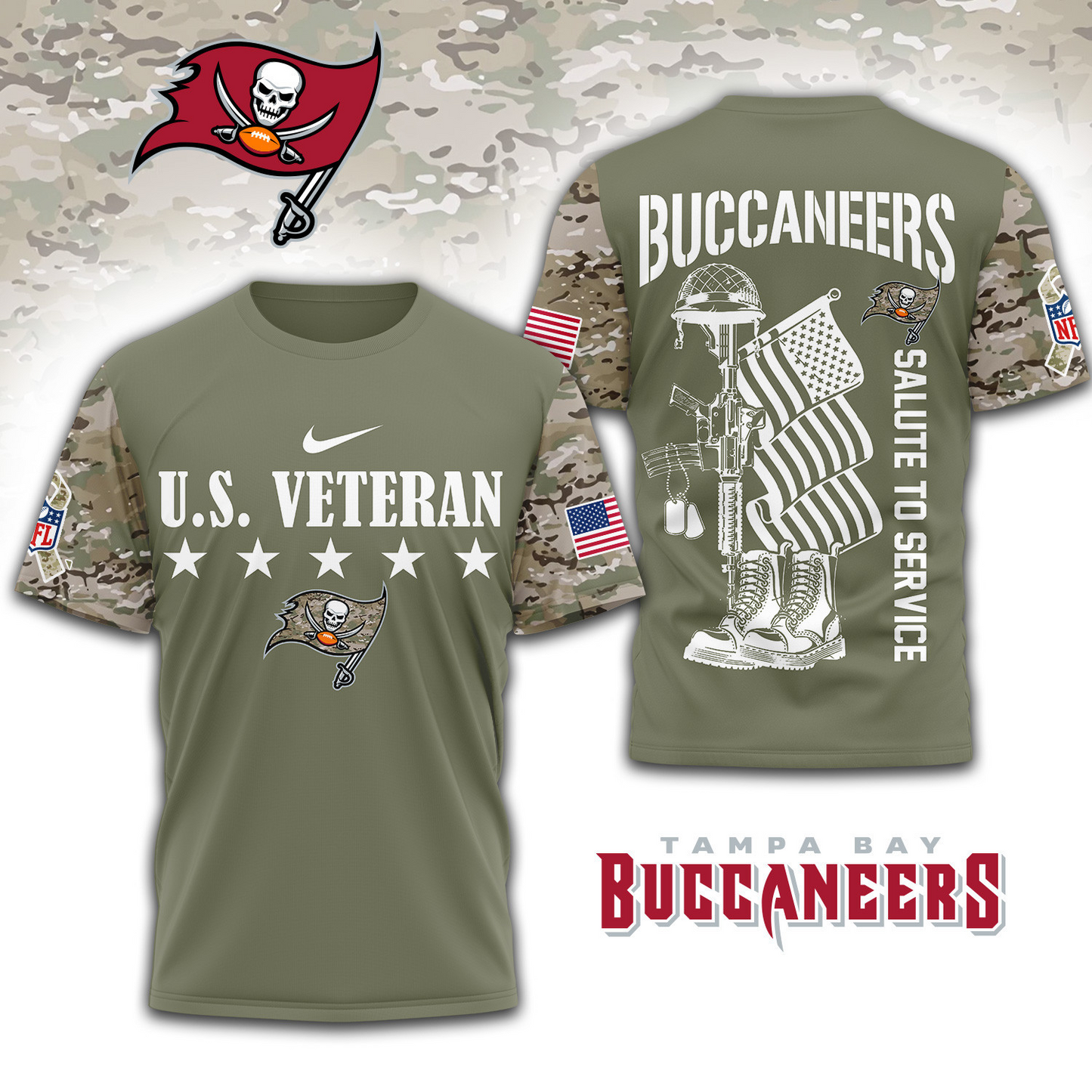Premium NFL x TB Salute To Service 3D Shirt DATND TANTD