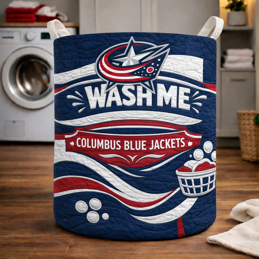 Premium NHL CBJ Quilted Laundry Basket V1 NMD CTKT
