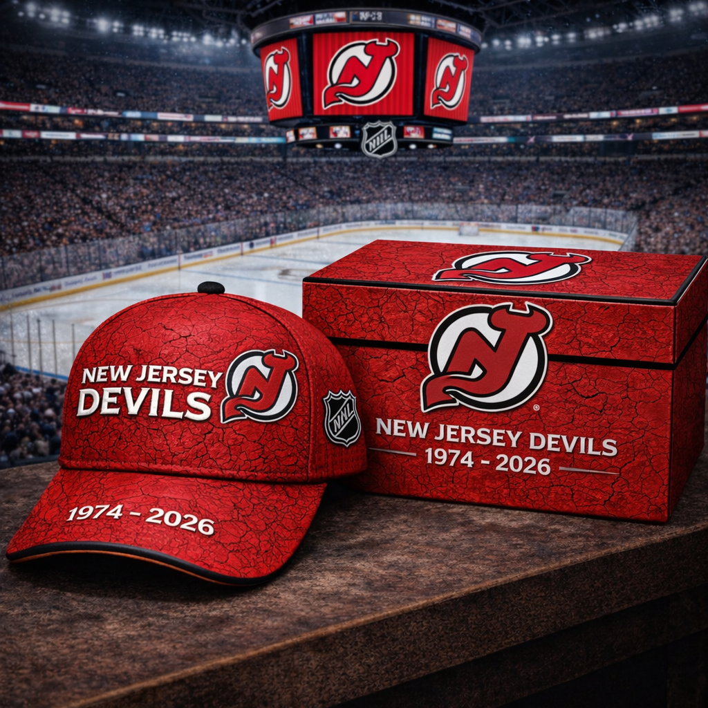 Premium NHL NJD Vintage Crackle Anniversary Hat V6 NMD CTKT