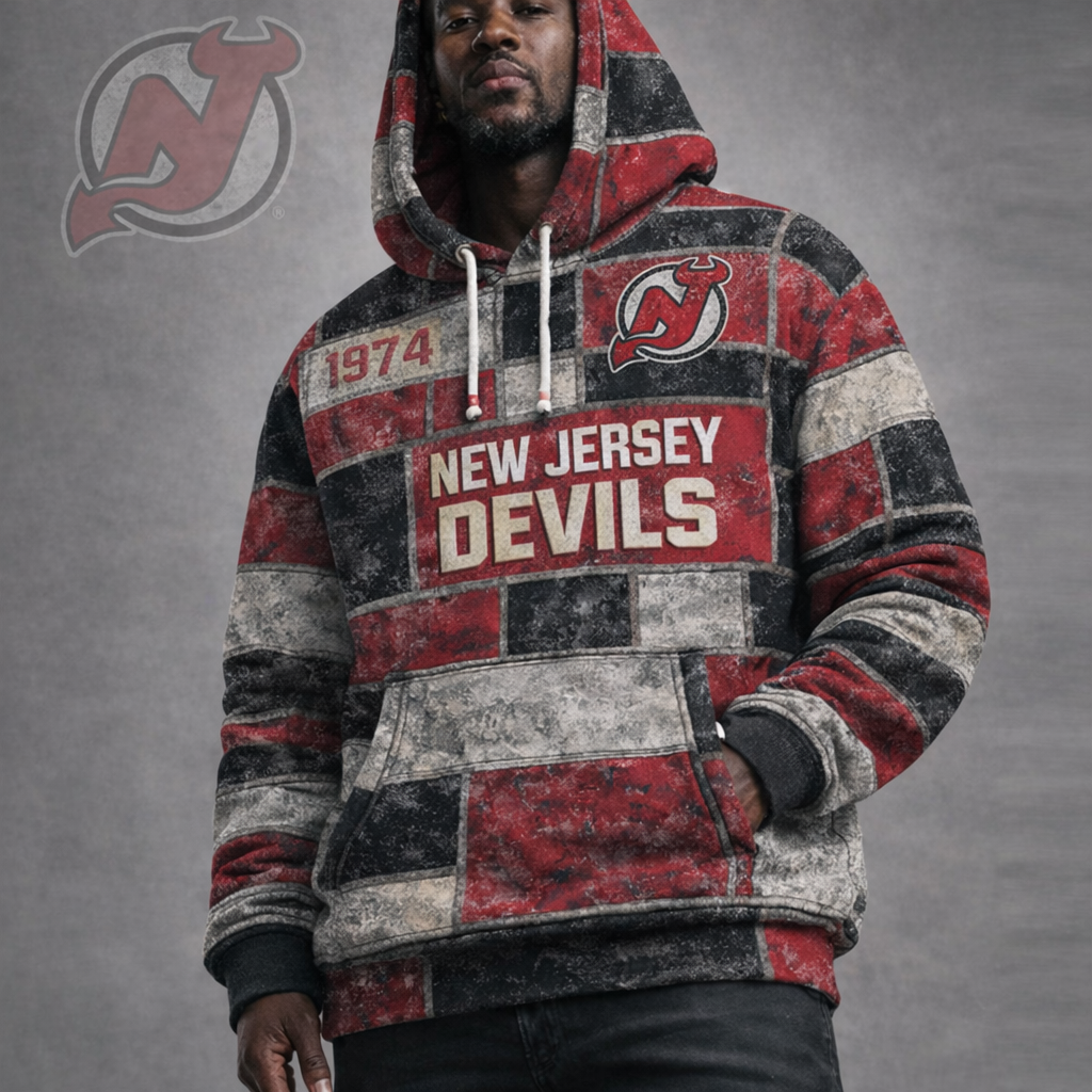 Premium NHL NJD Vintage Patchwork Hoodie V2 NMD CTKT