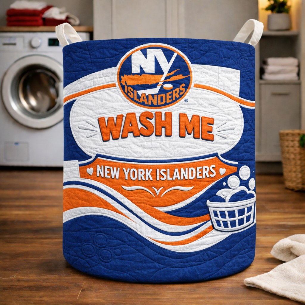 Premium NHL NYI Quilted Laundry Basket V1 NMD CTKT