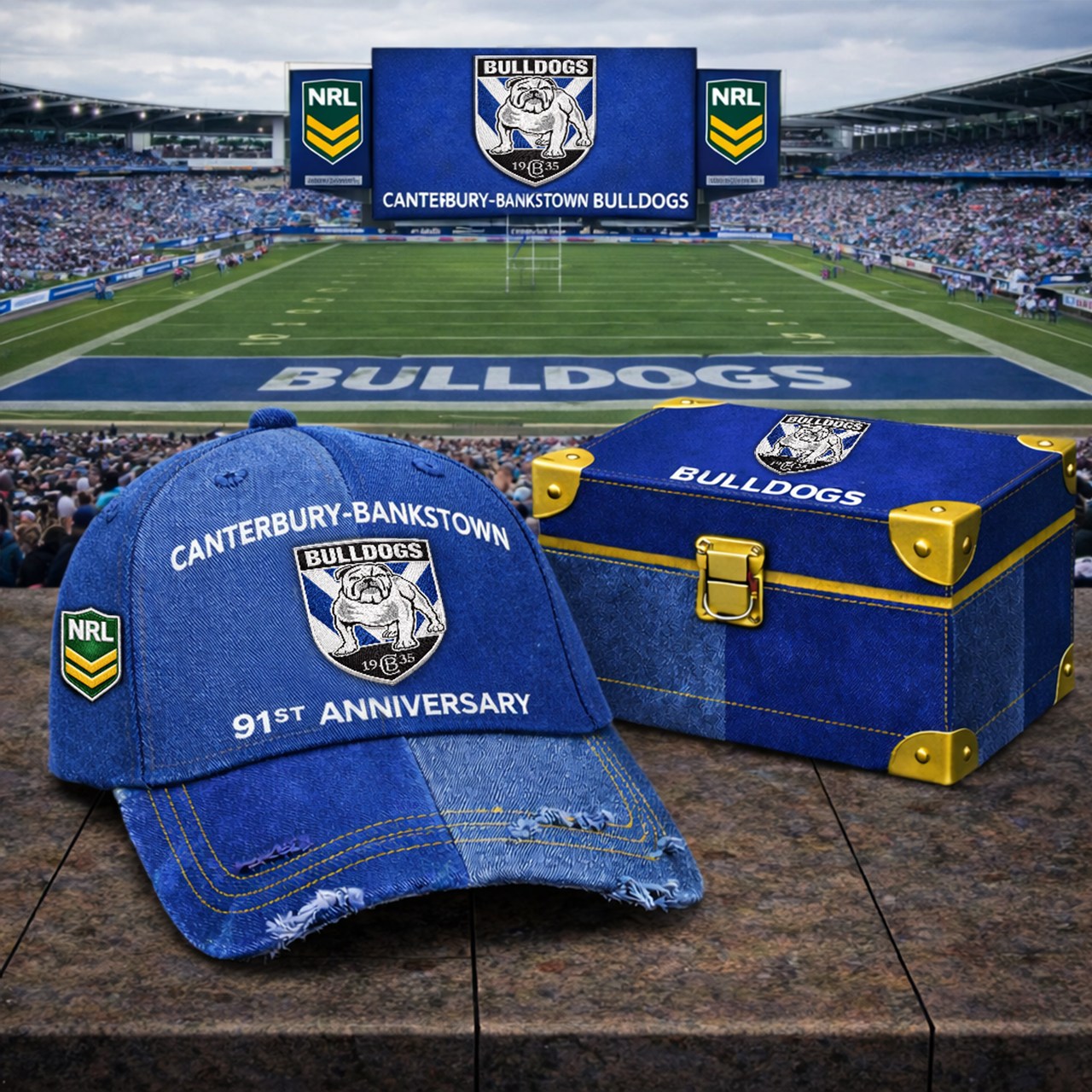 Premium NRL CBB Anniversary Vintage Two-Tone Distressed Cap V11 NMD TTV