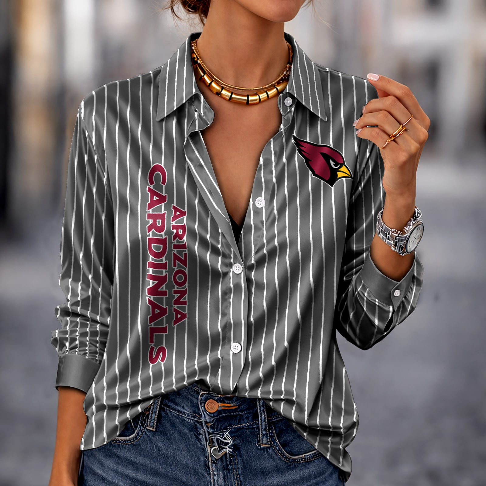 ARI x NFL Premium Stripe Shirt DATND TANTD 010426 Grey