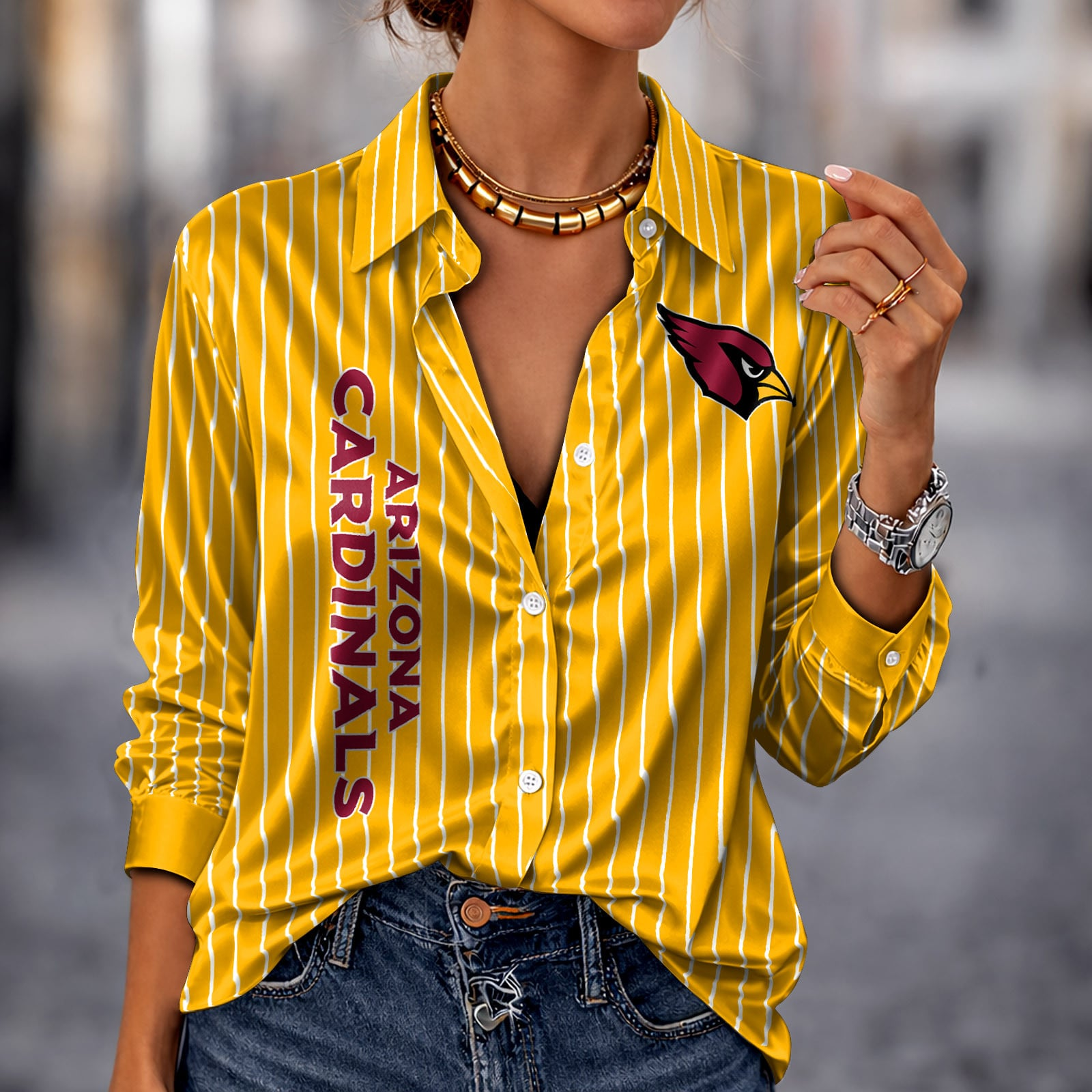 ARI x NFL Premium Stripe Shirt DATND TANTD 010426 Yellow