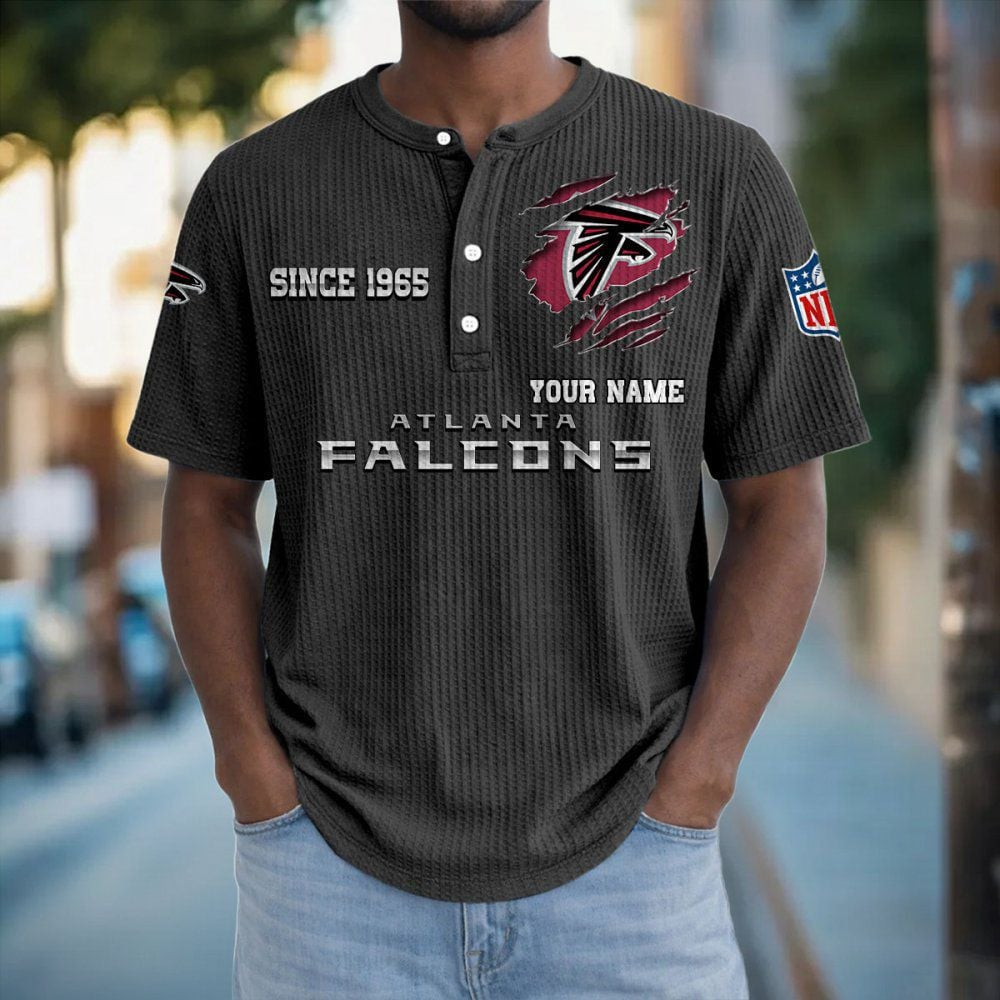 ATL x NFL Crew Neck Button Henley Tshirt 0405 DatND DVT