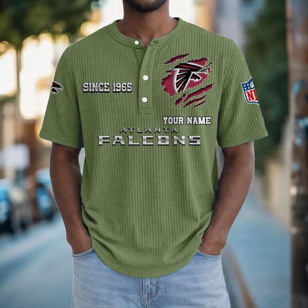 ATL x NFL Crew Neck Button Henley Tshirt 0405 DatND DVT