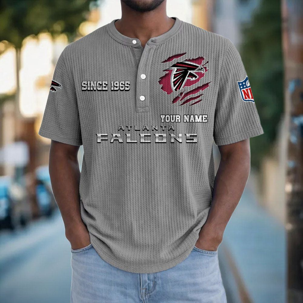 ATL x NFL Crew Neck Button Henley Tshirt 0405 DatND DVT