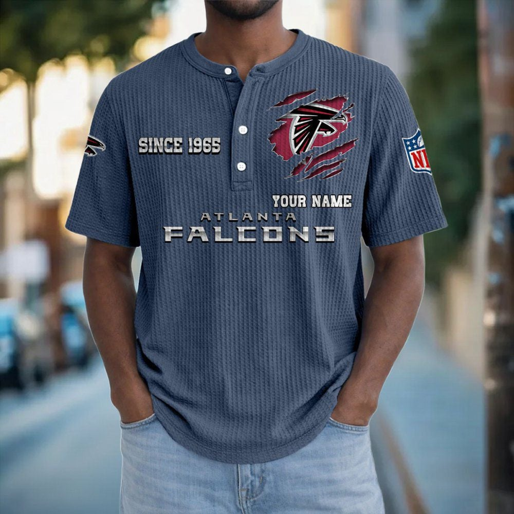 ATL x NFL Crew Neck Button Henley Tshirt 0405 DatND DVT