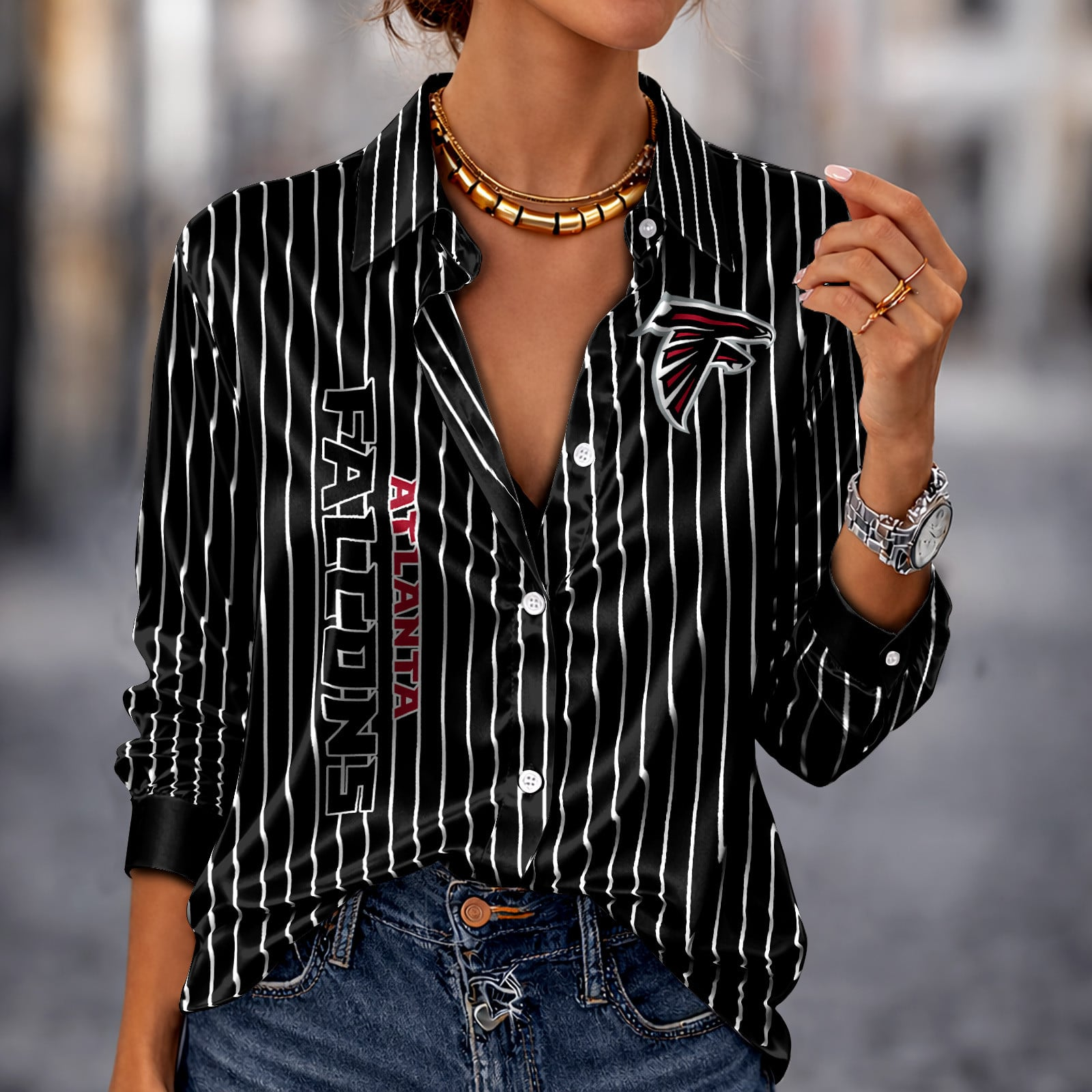 ATL x NFL Premium Stripe Shirt DATND TANTD 010426 Black