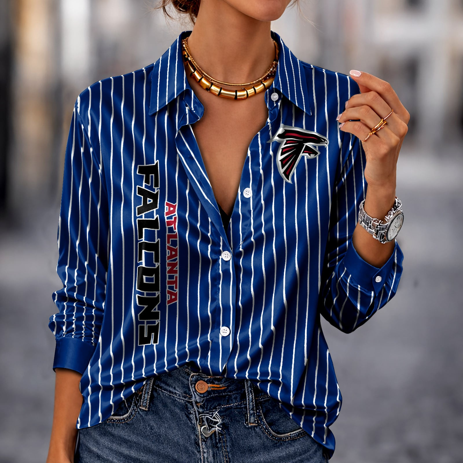 ATL x NFL Premium Stripe Shirt DATND TANTD 010426 Blue