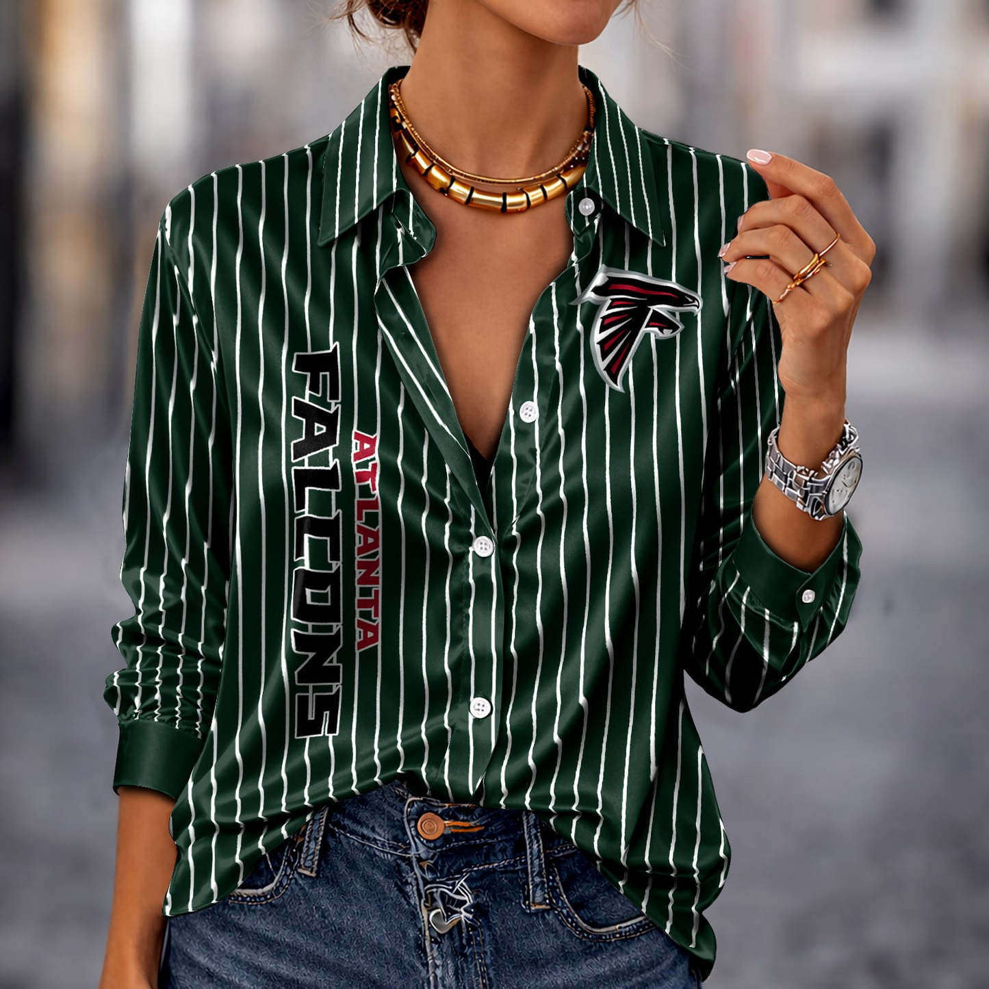 ATL x NFL Premium Stripe Shirt DATND TANTD 010426 Green