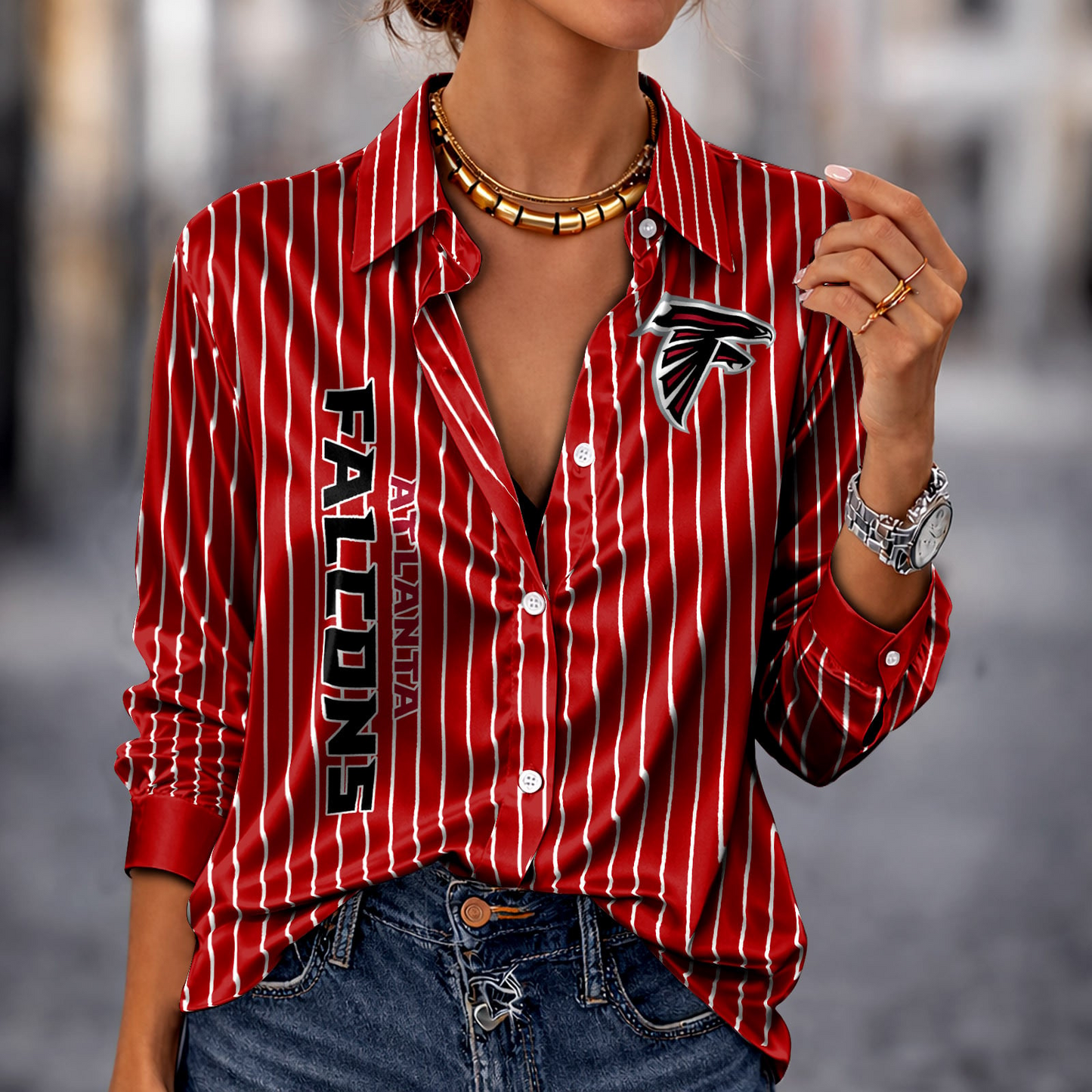 ATL x NFL Premium Stripe Shirt DATND TANTD 010426 Red