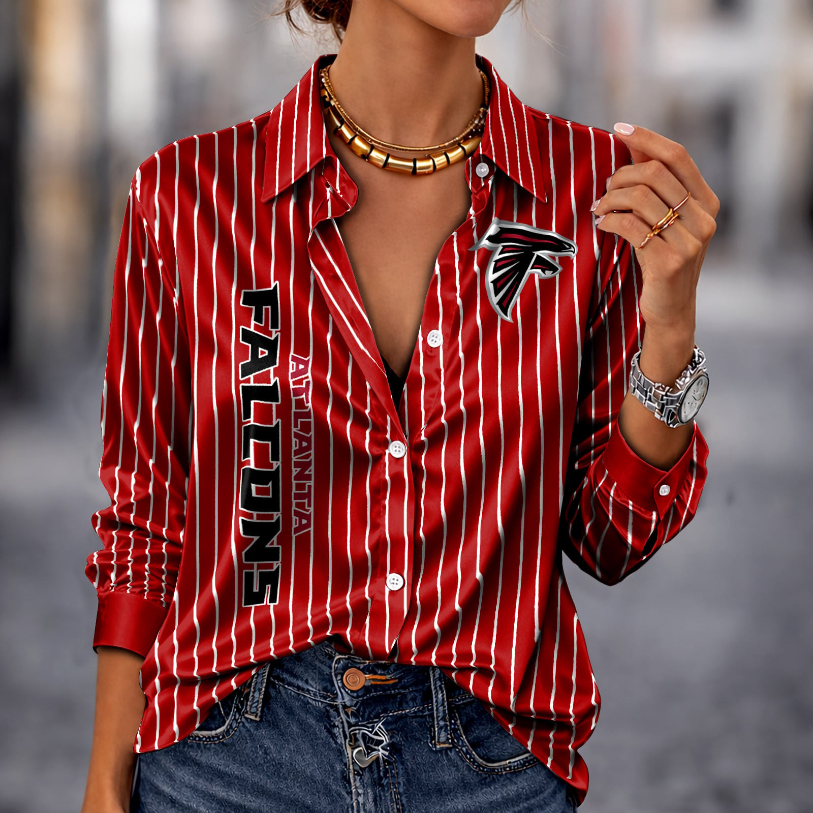 ATL x NFL Premium Stripe Shirt DATND TANTD 010426 Red