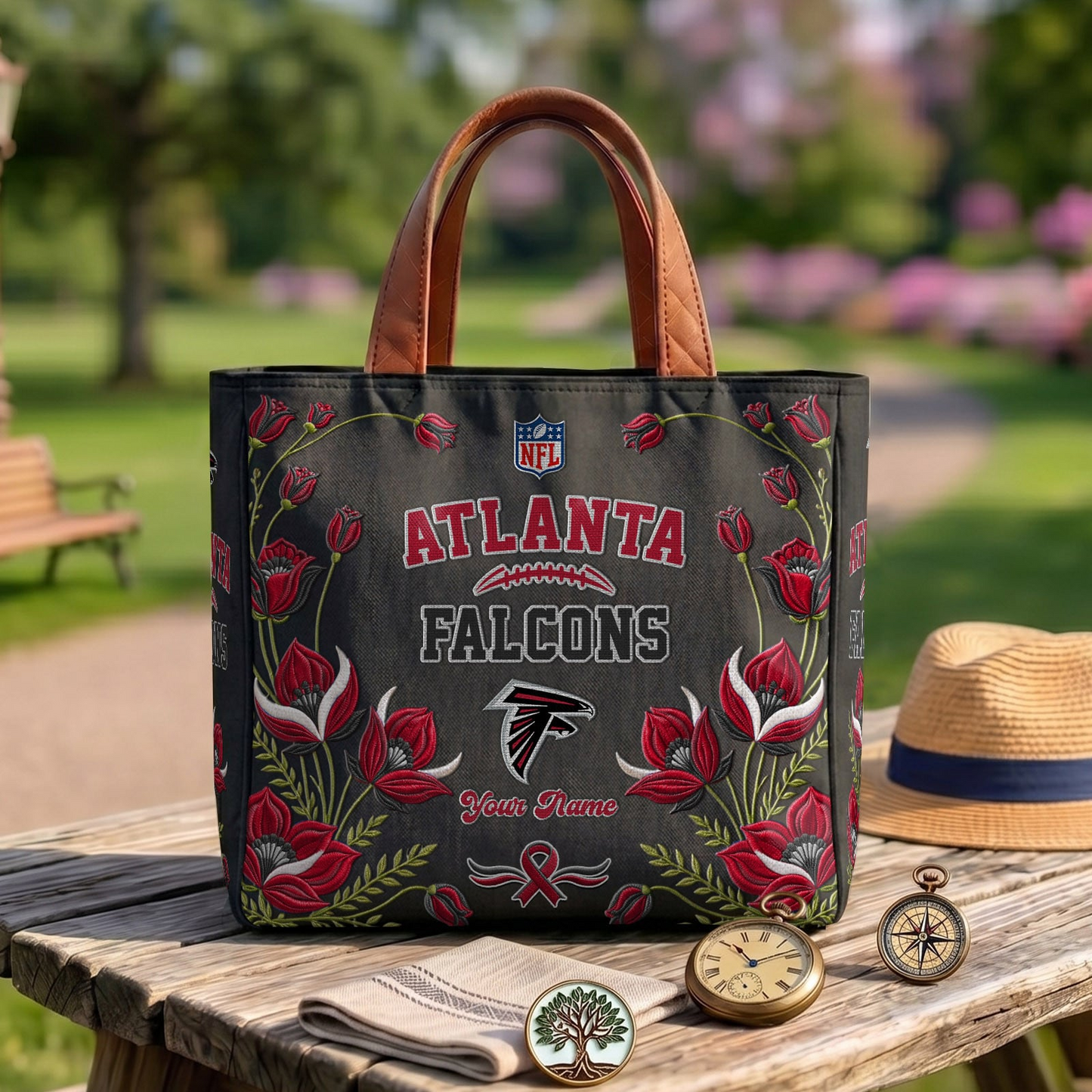 ATL x NFL Printed Canvas Tote Bag 1604 DatND DVT