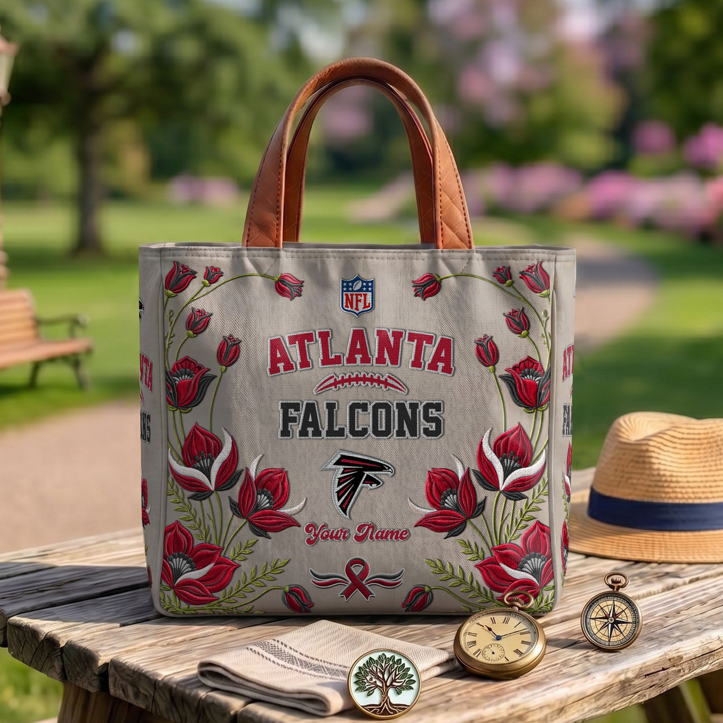 ATL x NFL Printed Canvas Tote Bag 1604 DatND DVT