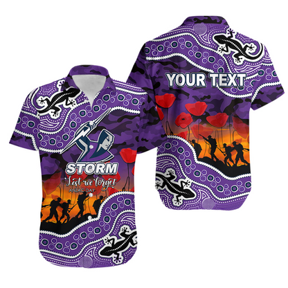 Anzac Day NRL - MEL Hawaiian Shirt Aboriginal Lizard Patterns LT6 DatND DVT