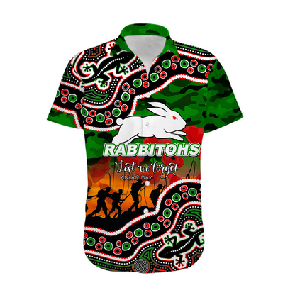 Anzac Day NRL - SOU Hawaiian Shirt Aboriginal Lizard Patterns DatND DVT