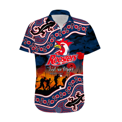 Anzac Day NRL - SYD Hawaiian Shirt Aboriginal Lizard Patterns DatND DVT