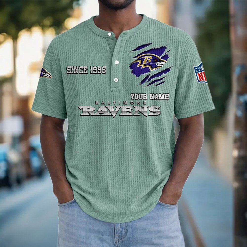 BAL x NFL Crew Neck Button Henley Tshirt 0405 DatND DVT