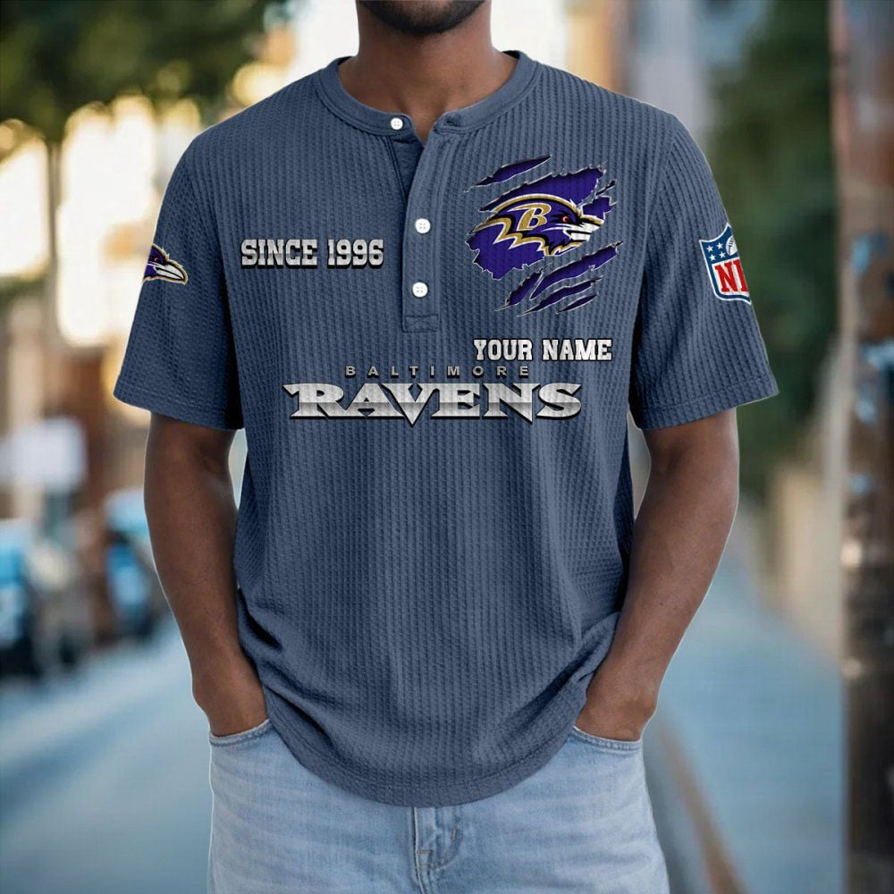 BAL x NFL Crew Neck Button Henley Tshirt 0405 DatND DVT