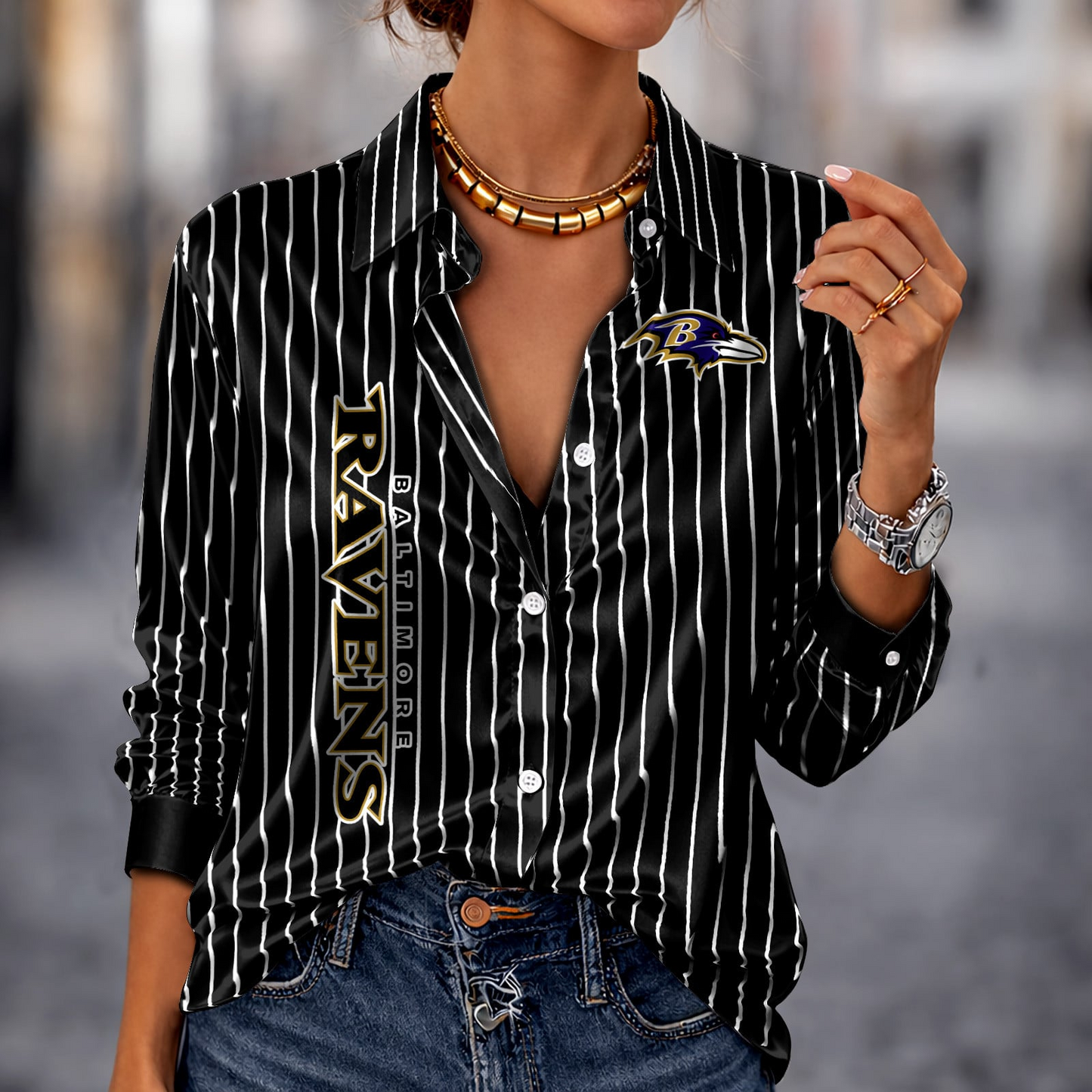BAL x NFL Premium Stripe Shirt DATND TANTD 010426 Black