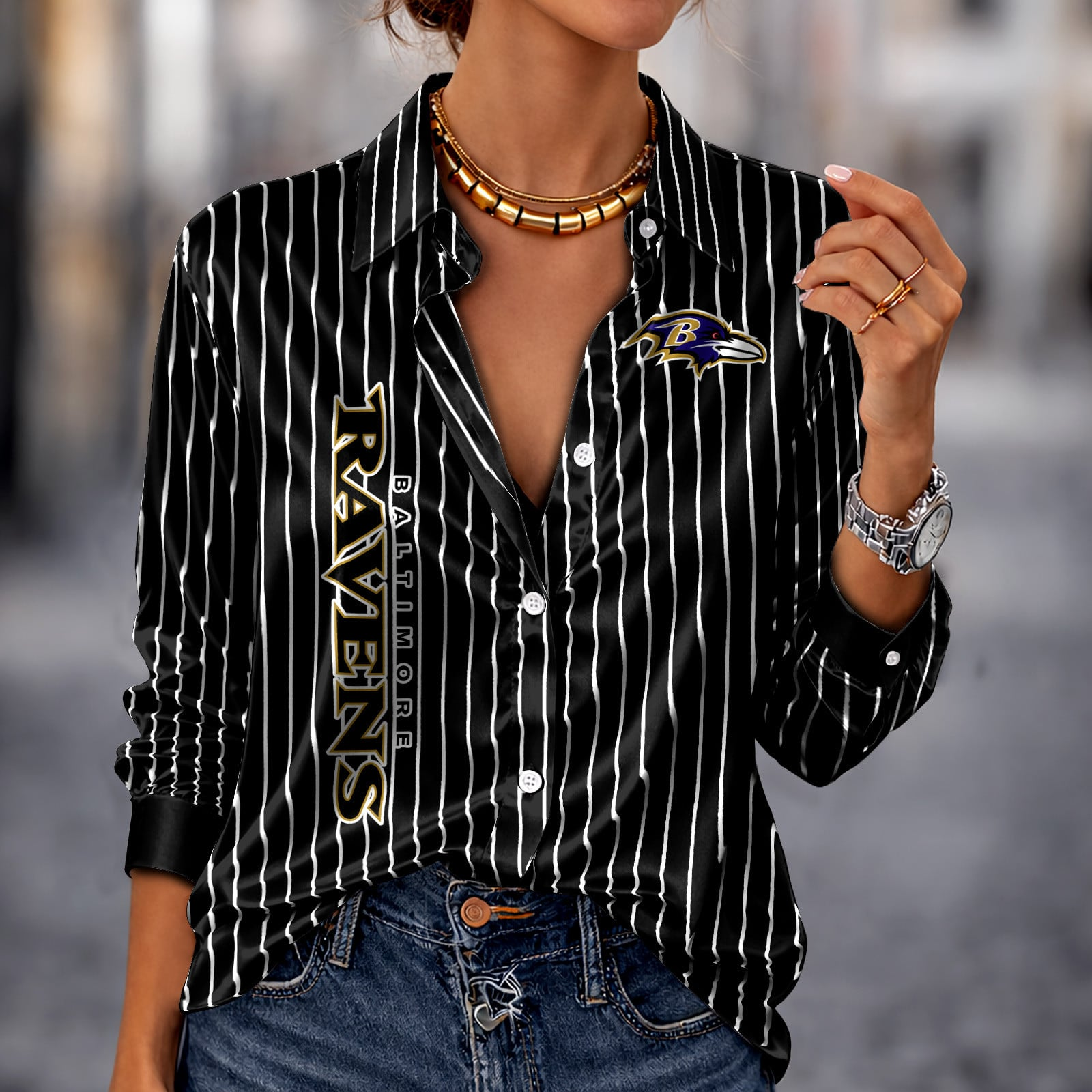 BAL x NFL Premium Stripe Shirt DATND TANTD 010426 Black