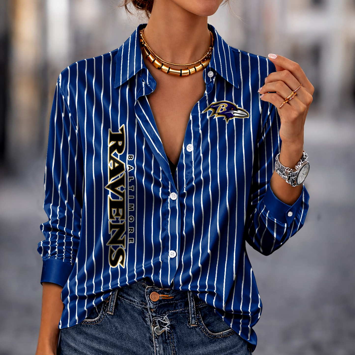 BAL x NFL Premium Stripe Shirt DATND TANTD 010426 Blue