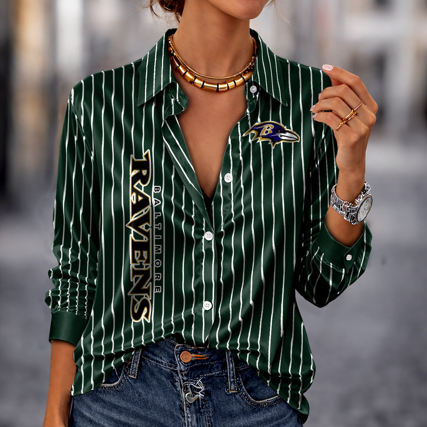 BAL x NFL Premium Stripe Shirt DATND TANTD 010426 Green