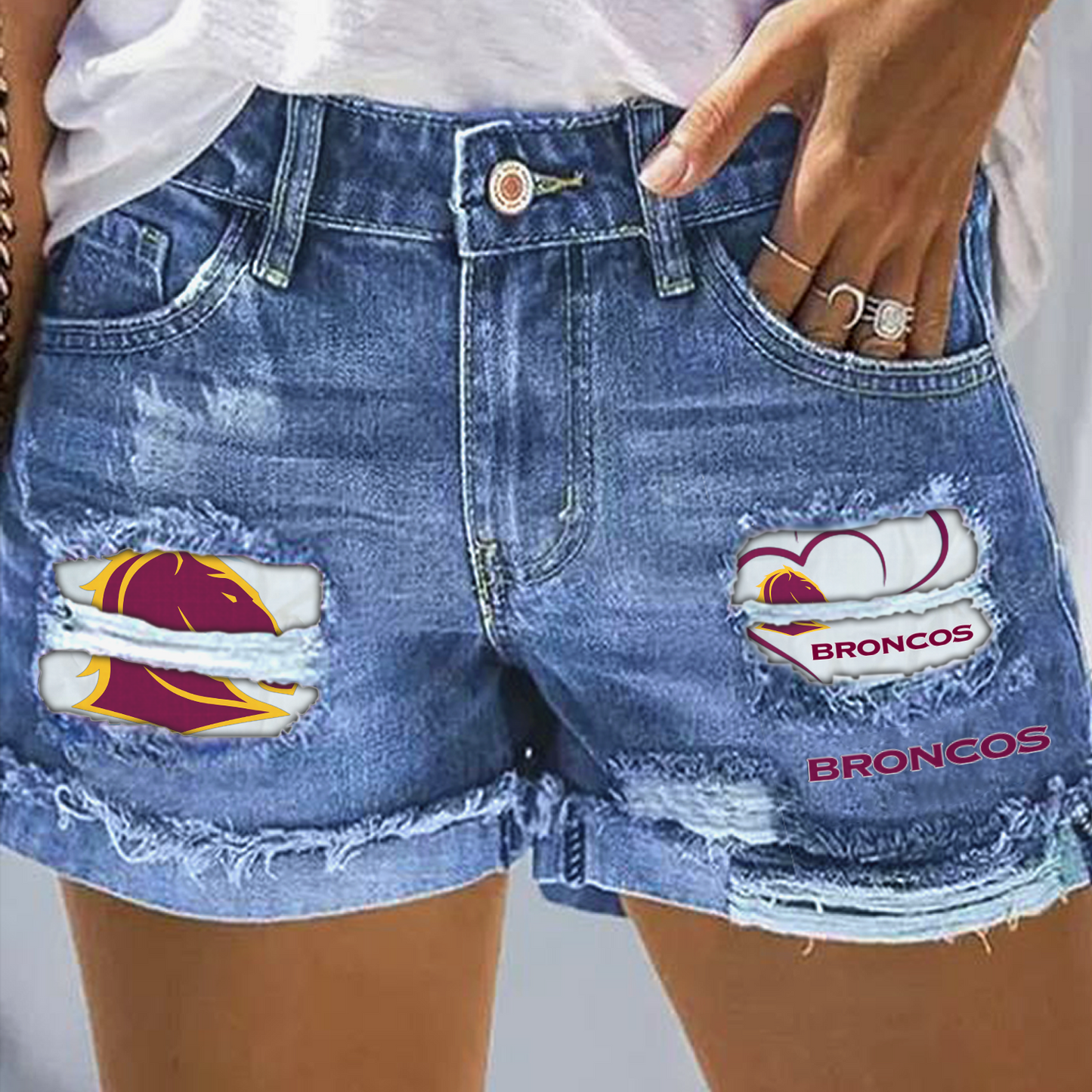 BRI x NRL Rip Print Fashion Denim Shorts 0904 DatND DVT