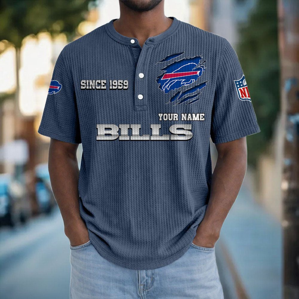 BUF x NFL Crew Neck Button Henley Tshirt 0405 DatND DVT