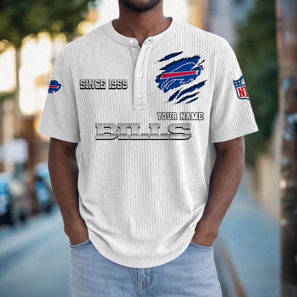 BUF x NFL Crew Neck Button Henley Tshirt 0405 DatND DVT