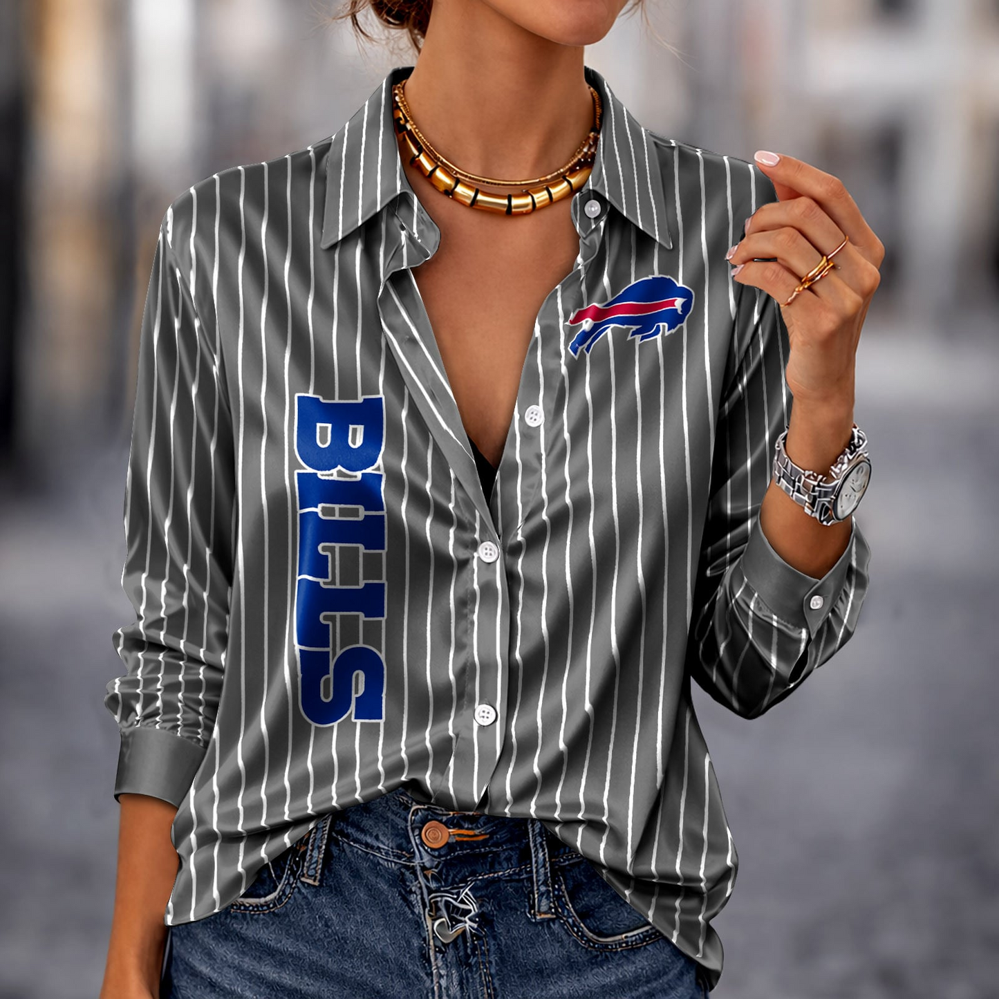 BUF x NFL Premium Stripe Shirt DATND TANTD 010426 Grey