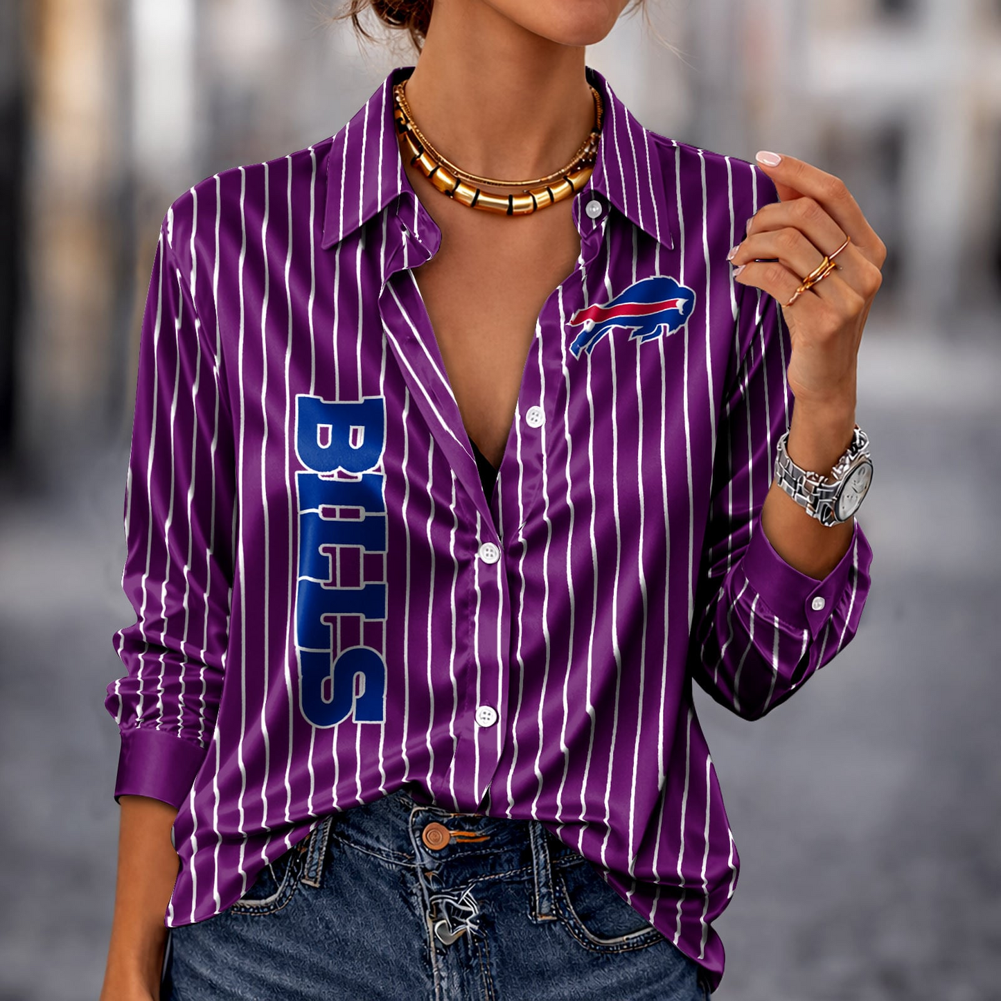 BUF x NFL Premium Stripe Shirt DATND TANTD 010426 Purple