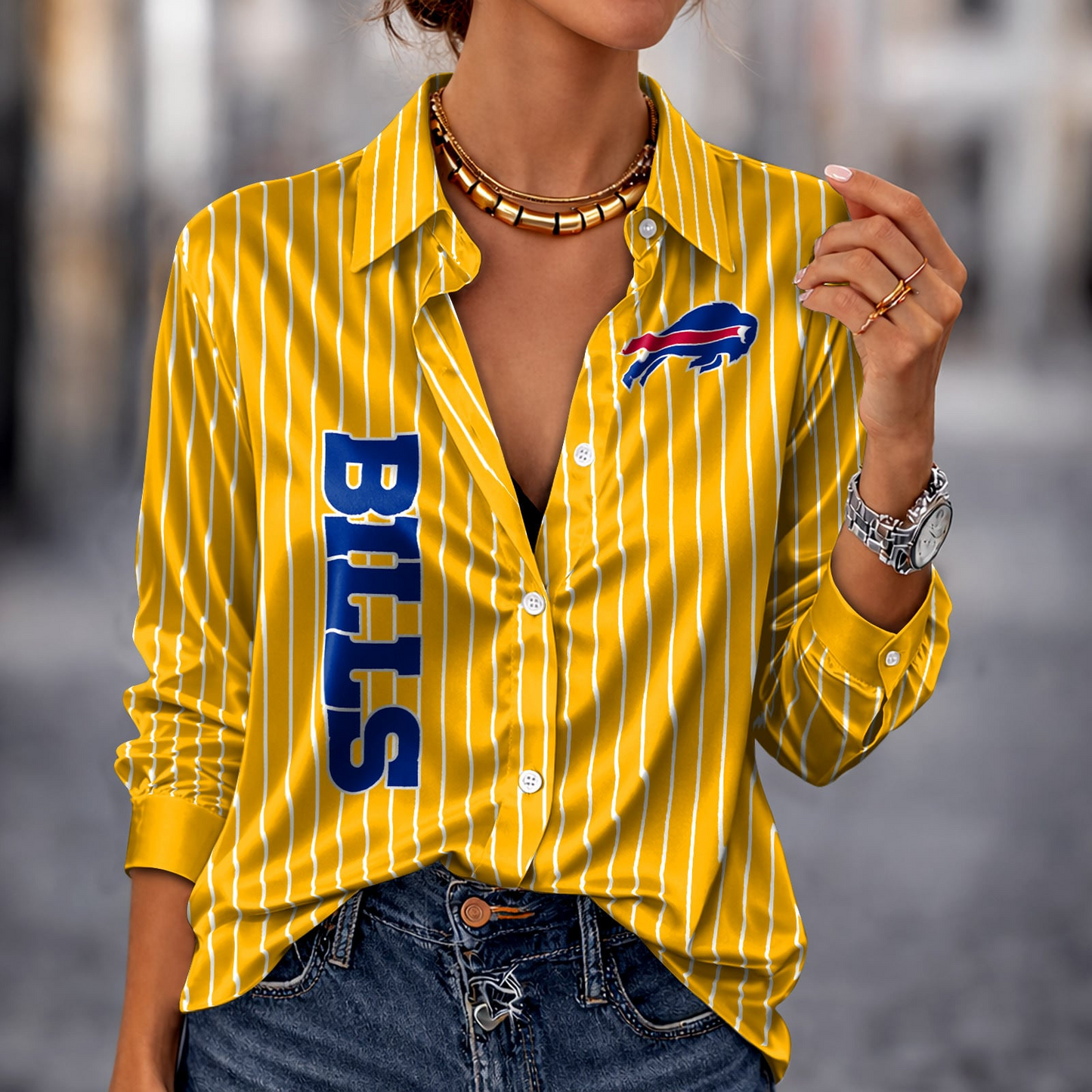 BUF x NFL Premium Stripe Shirt DATND TANTD 010426 Yellow