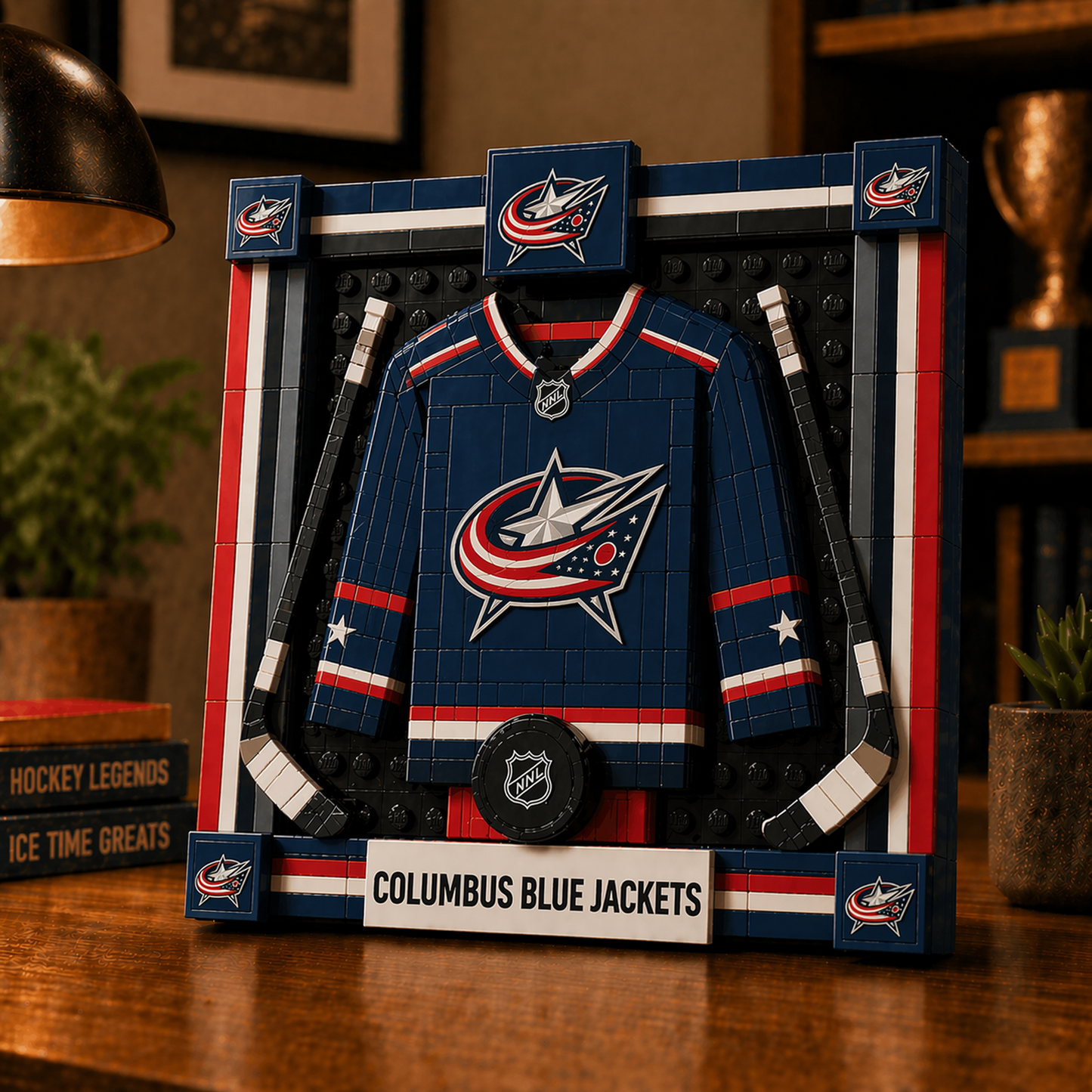 CBJ x NHL Framed Jersey Building Set 2404 DatND DVT