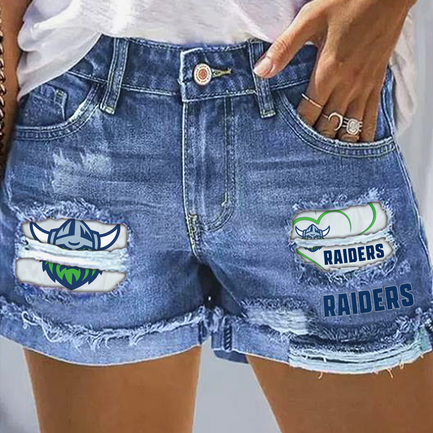 CBR x NRL Rip Print Fashion Denim Shorts 0904 DatND DVT