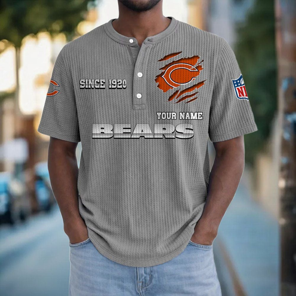 CHI x NFL Crew Neck Button Henley Tshirt 0405 DatND DVT