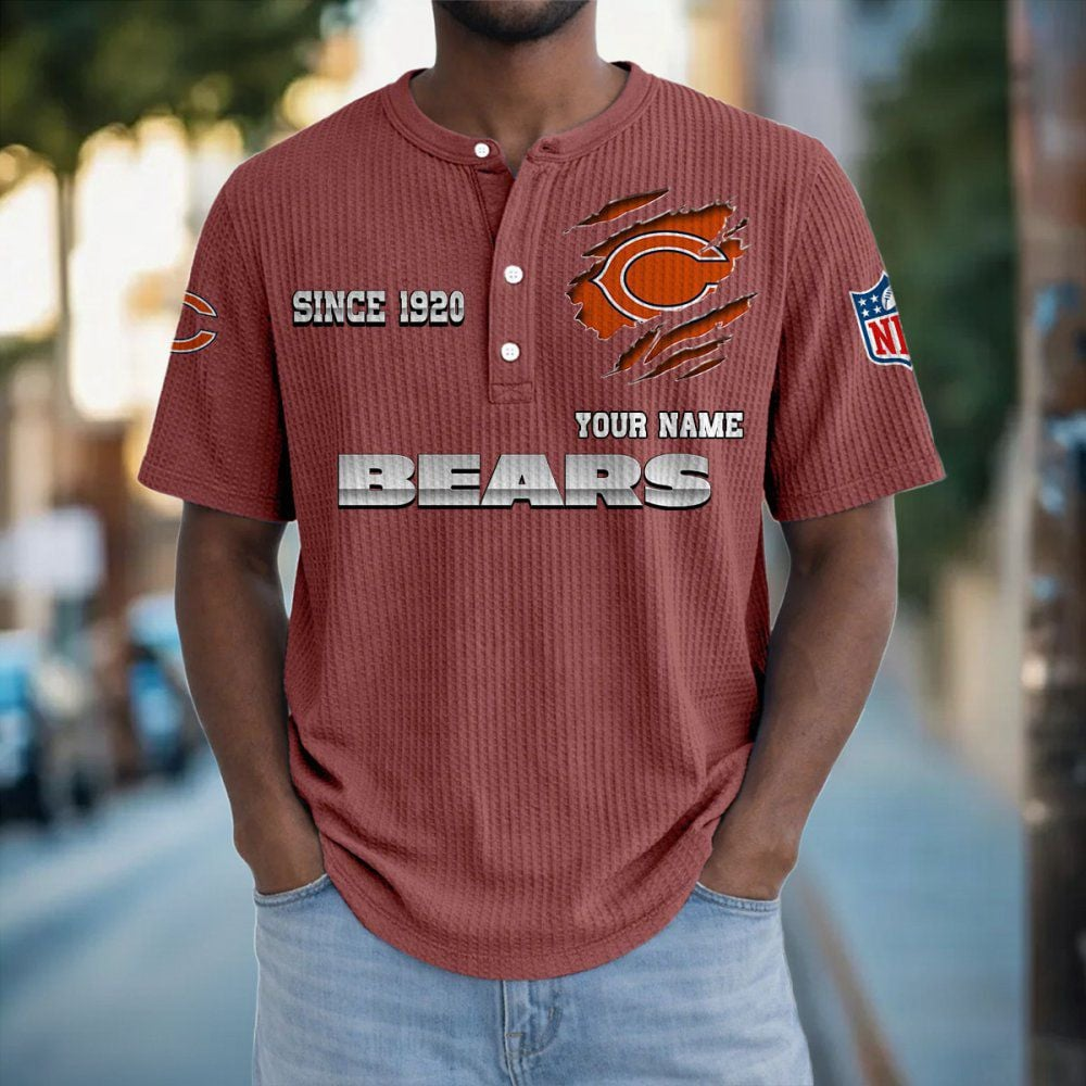 CHI x NFL Crew Neck Button Henley Tshirt 0405 DatND DVT