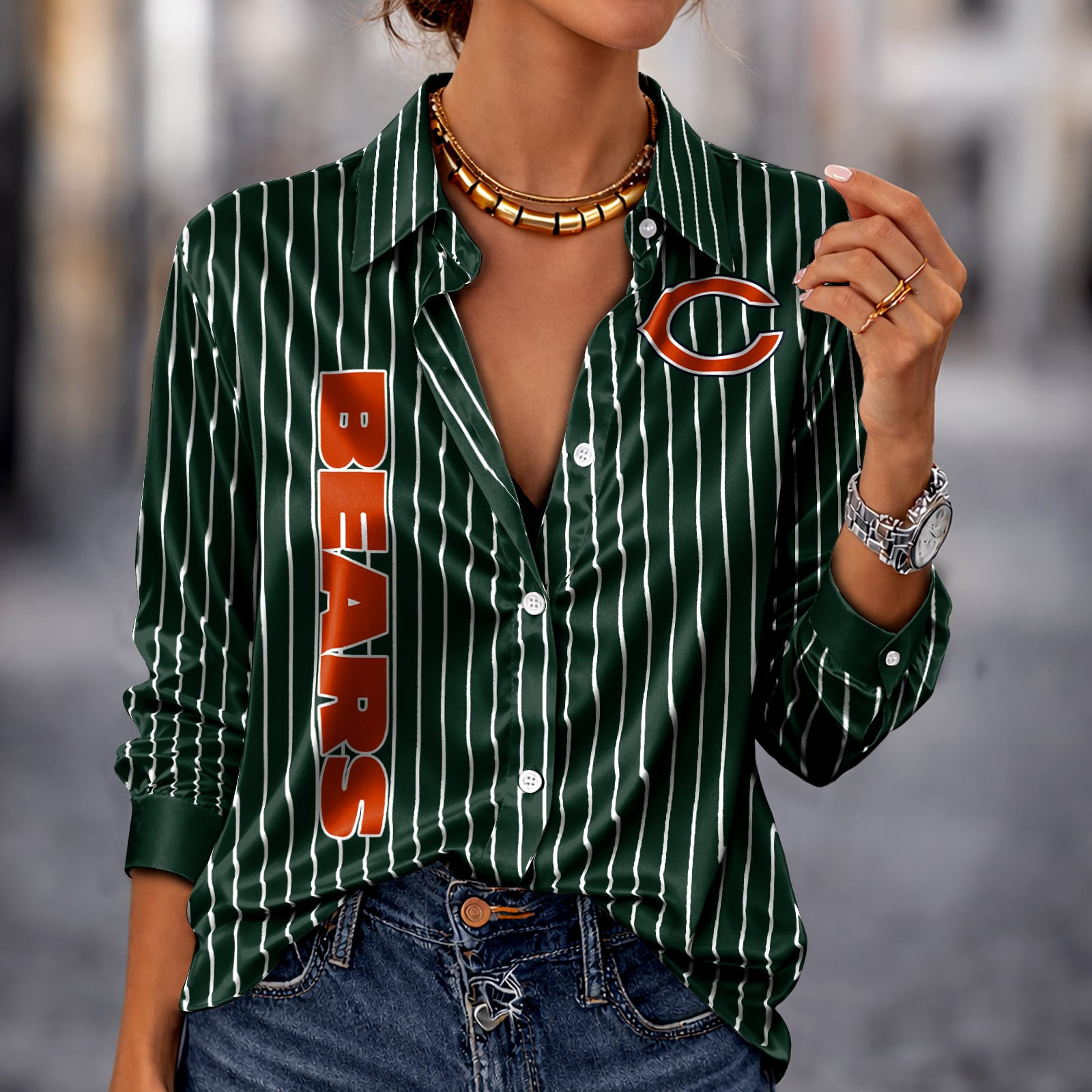 CHI x NFL Premium Stripe Shirt DATND TANTD 010426 Green