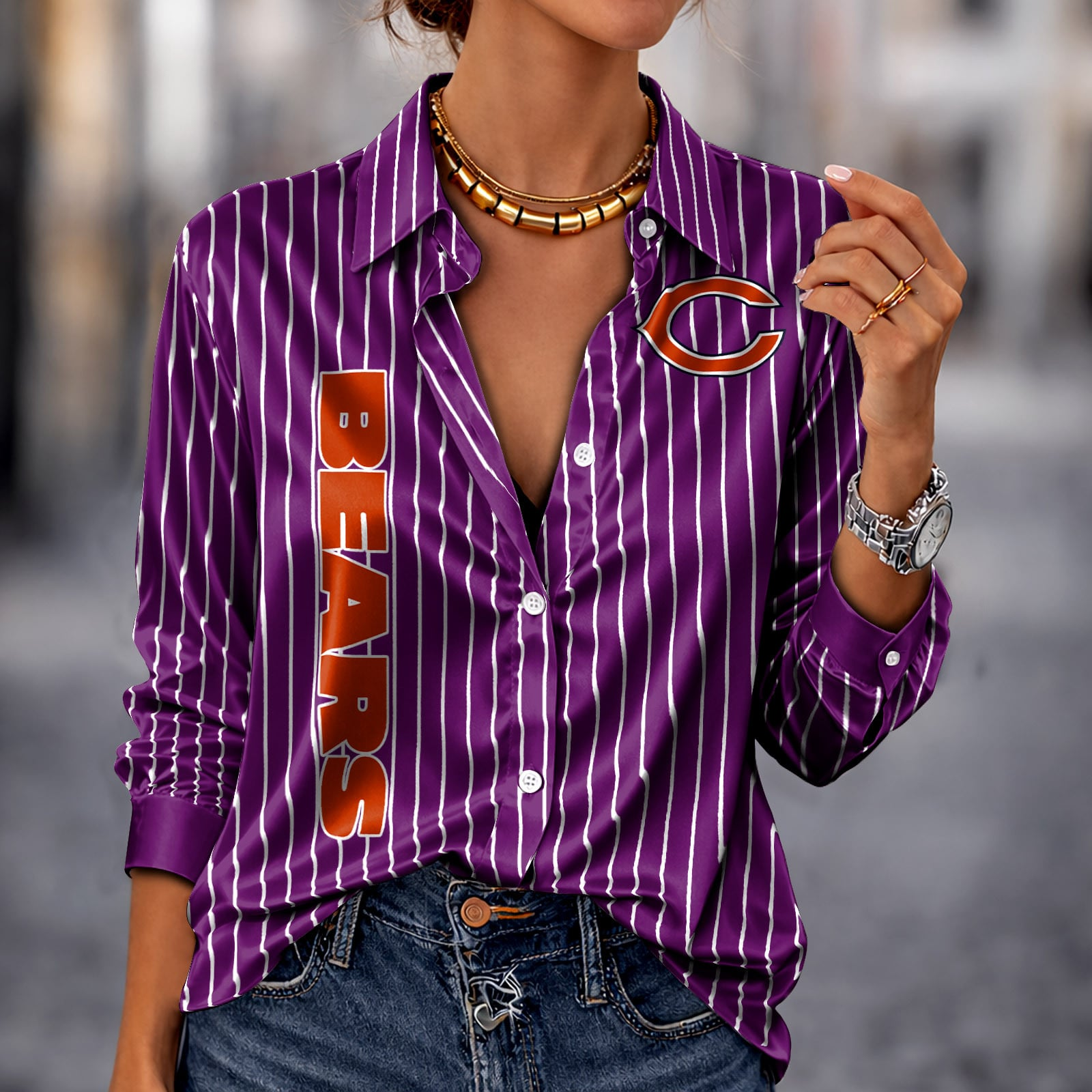 CHI x NFL Premium Stripe Shirt DATND TANTD 010426 Purple