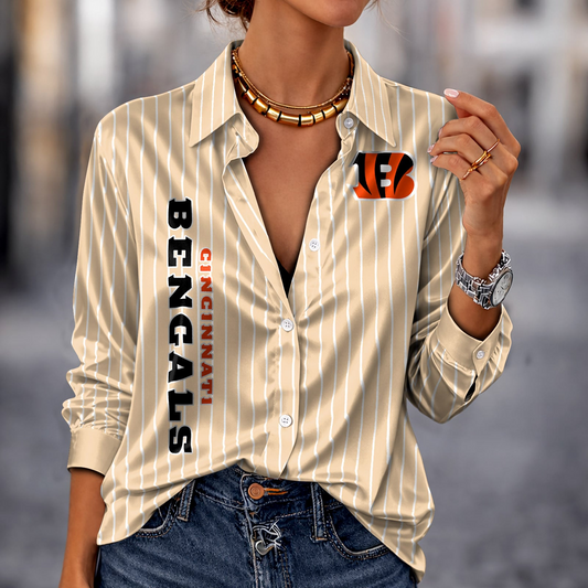 CIN x NFL Premium Stripe Shirt DATND TANTD 010426 Beige