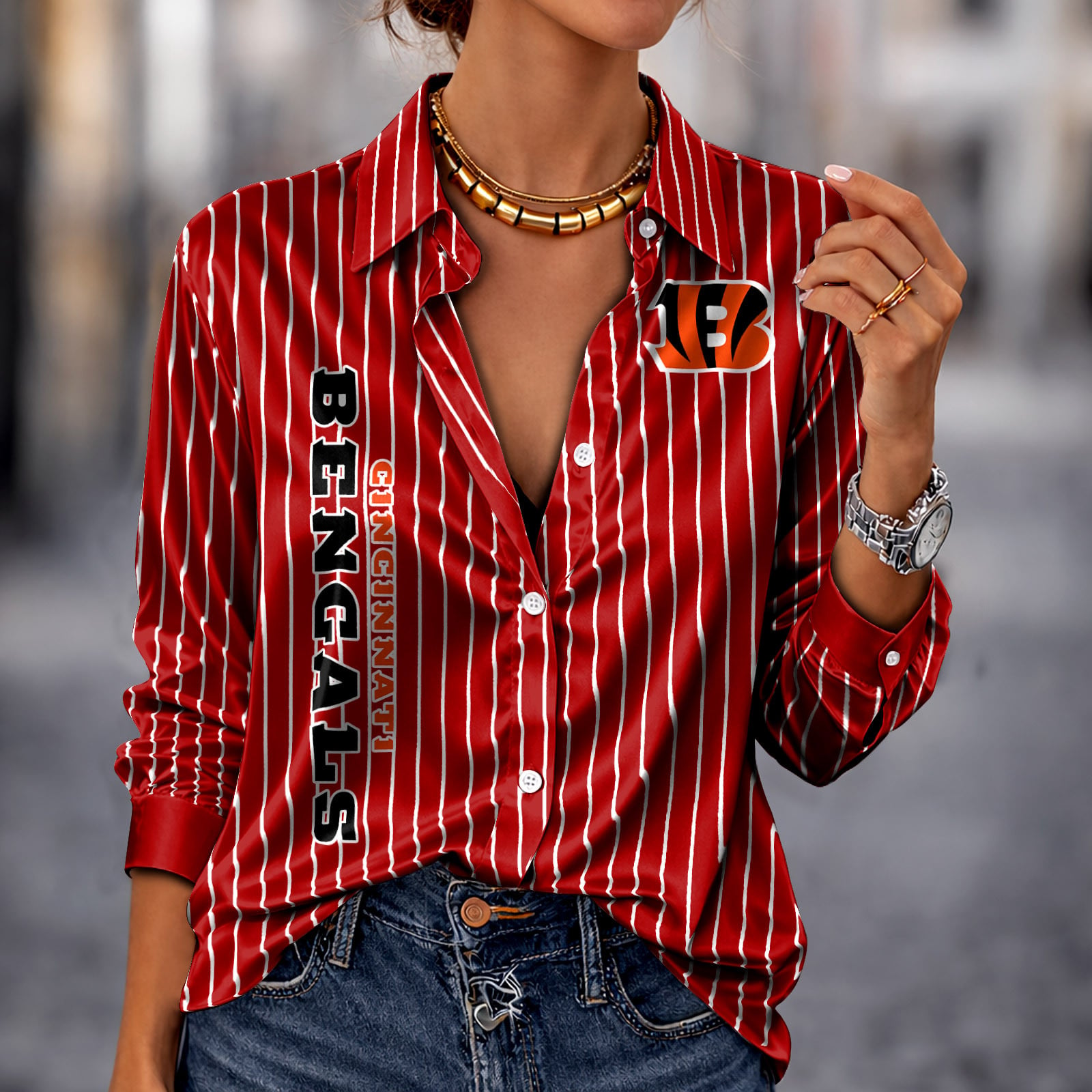 CIN x NFL Premium Stripe Shirt DATND TANTD 010426 Red