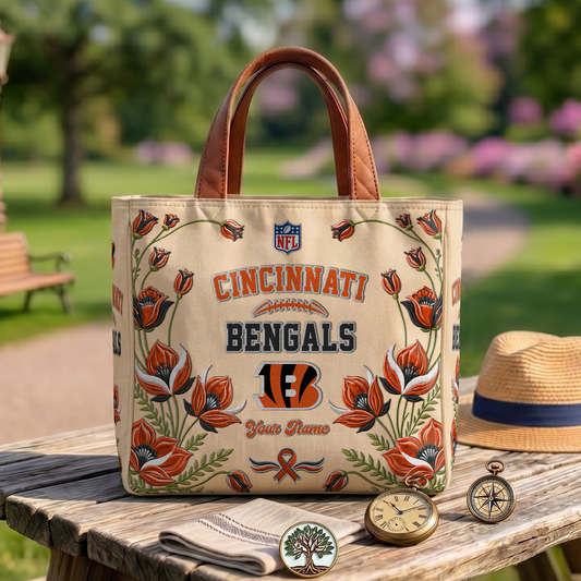 CIN x NFL Printed Canvas Tote Bag 1604 DatND DVT