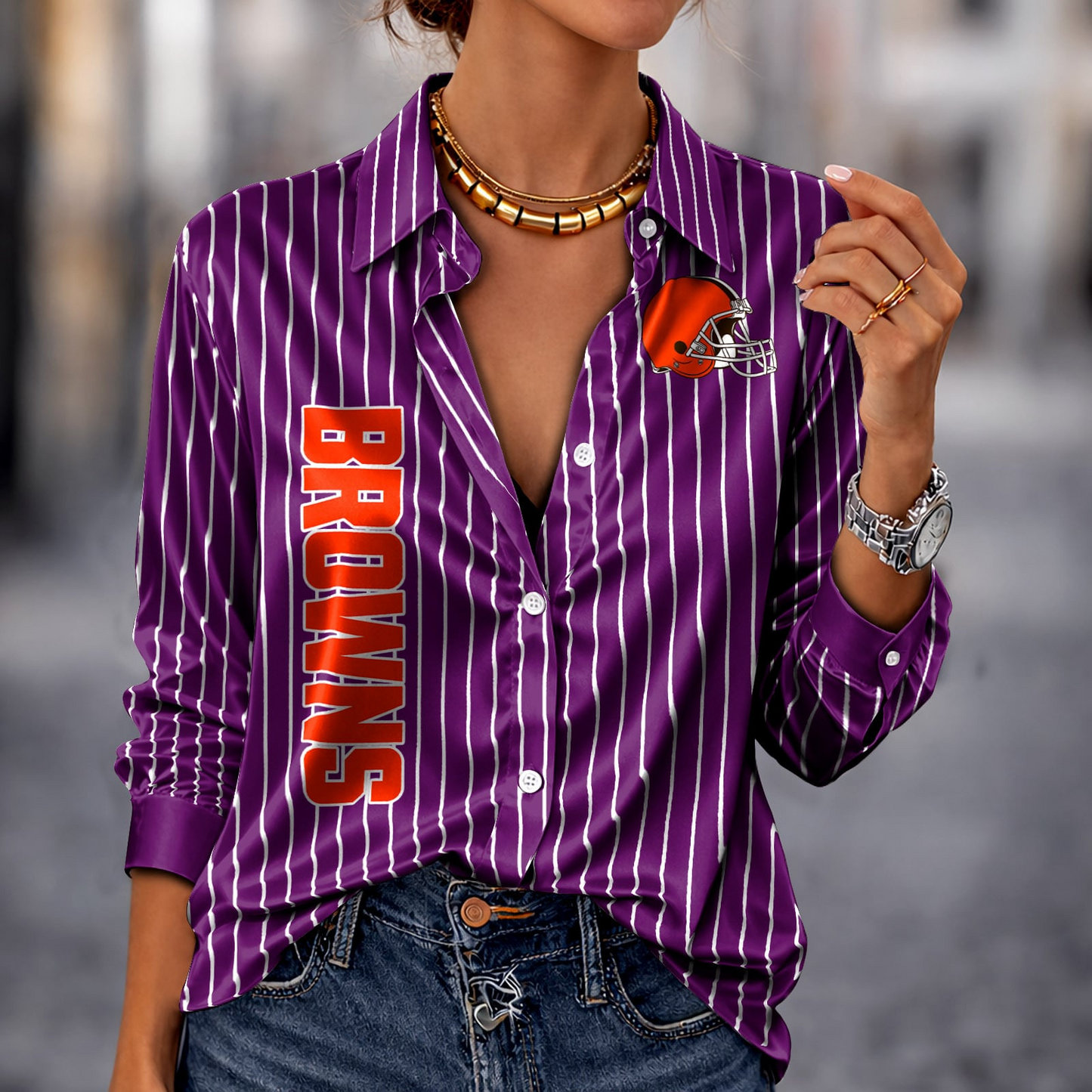 CLE x NFL Premium Stripe Shirt DATND TANTD 010426 Purple