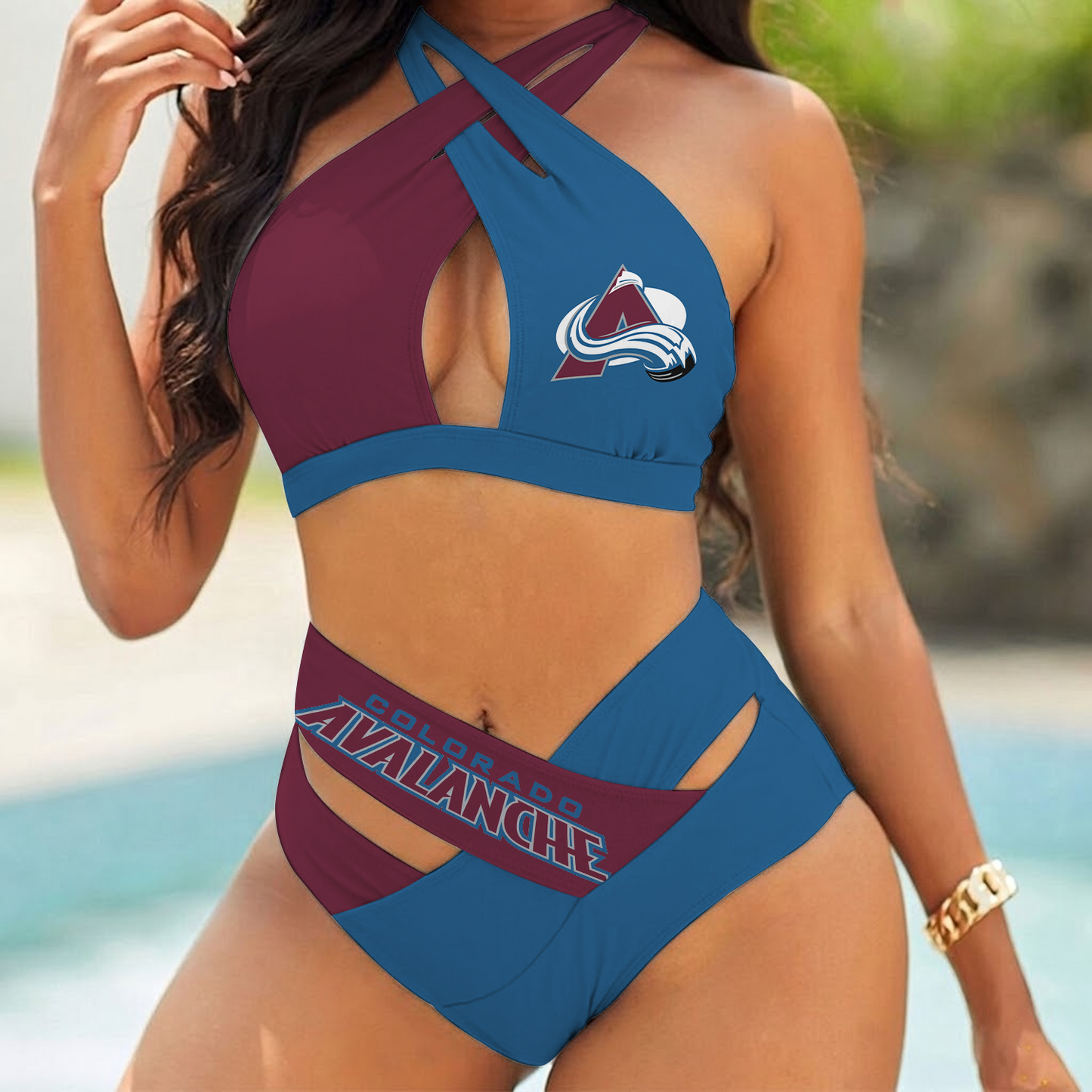 COL x NHL Women Bikini Set Sporty Bikini Sets DATND TANTD 130426
